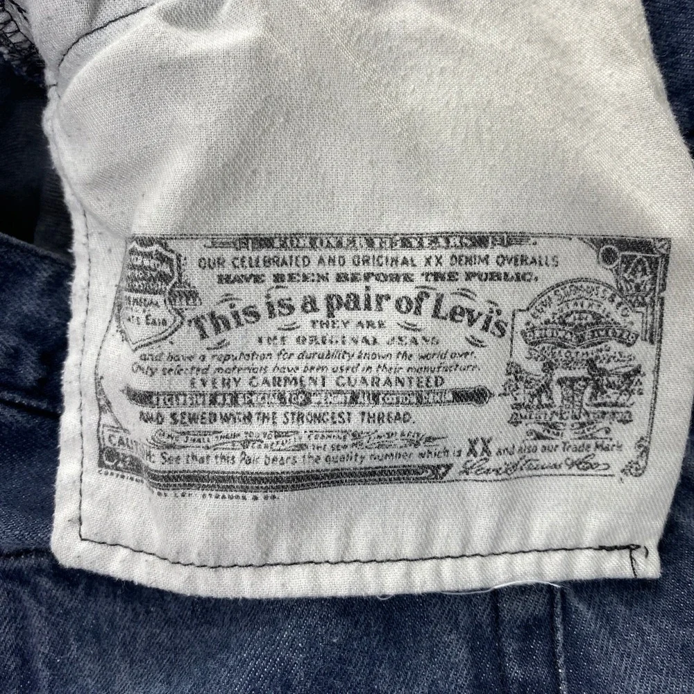 VTG Levis Jeans Mens 36X33 Dark Blue Denim Pants 501 Button Fly Straight 90s Y2K